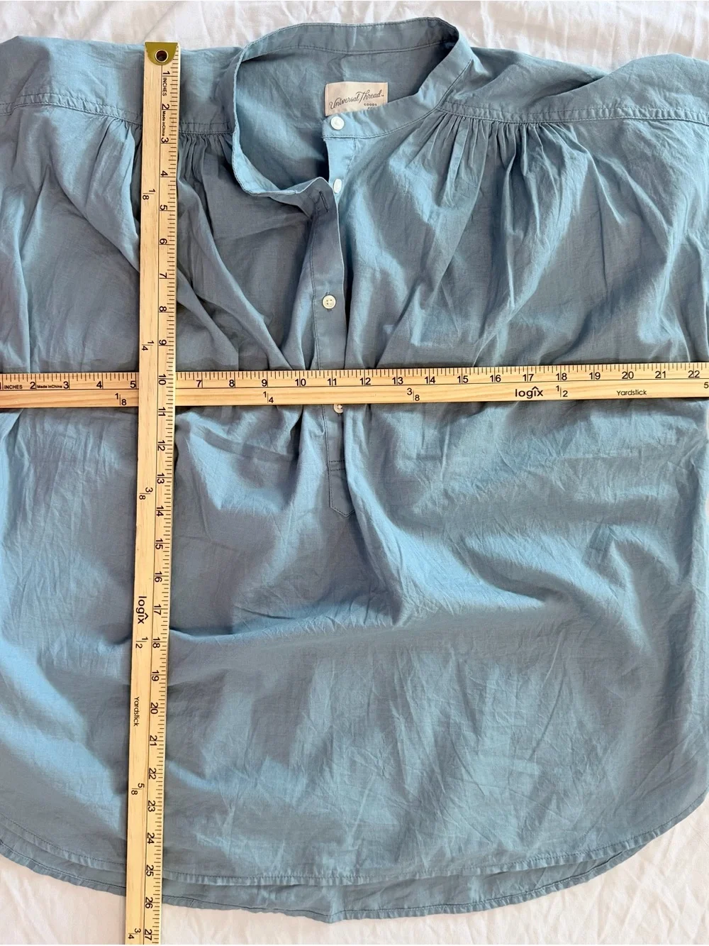 Universal Thread Light Blue Short Sleeve Popover Blouse